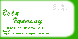 bela nadassy business card