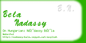 bela nadassy business card